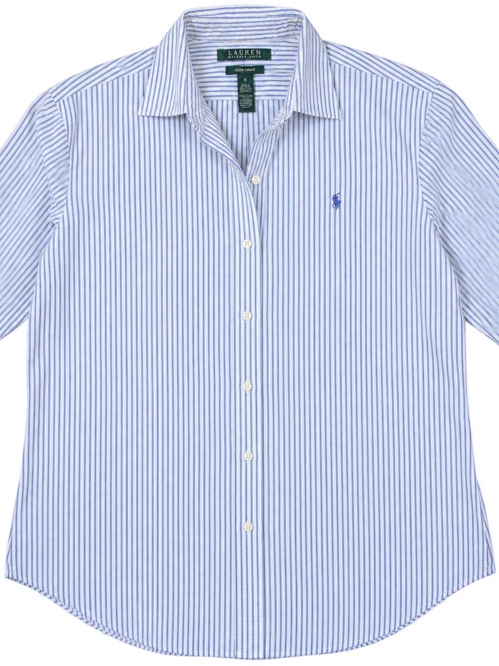 Ralph Lauren White Shirt with Blue Pinstripes